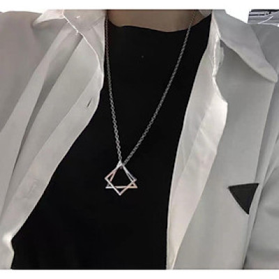  Dây Chuyền Thép Titan Mặt Tam Giác Phong Cách Hip Hop Cho Nam Và Nữ-DC014