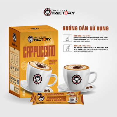Cà phê Cappuccino hòa tan The Coffee Factory (Hộp 15 gói x 16g)