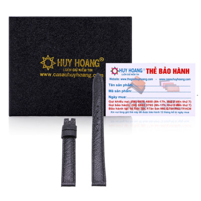 HJ8417-18-19-23 Dây đồng hồ Huy Hoàng da đà điểu size 12, 14 màu đen, nâu đất, vàng bò, nâu đỏ
