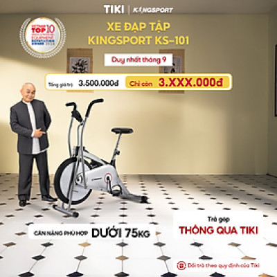 Xe đạp tập KINGSPORT KS-101 tập luyện toàn thân, tích hợp đồng hồ đo lường chỉ số, cân nặng phù hợp từ dưới 75kg