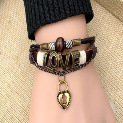 Vòng đeo tay đ6oi hình chìa khoá và trai tim
