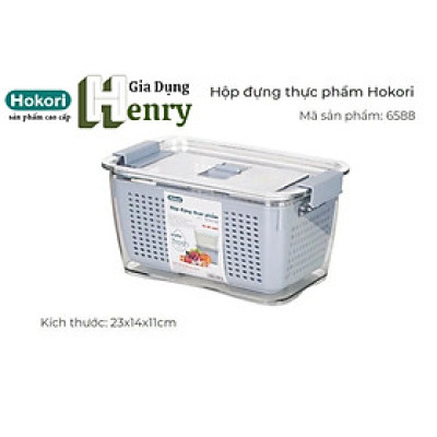 Hộp đựng thực phẩm Hokori - Hàng nhựa Việt Nhật có khóa thoát khí, có lỗ thoát nước 