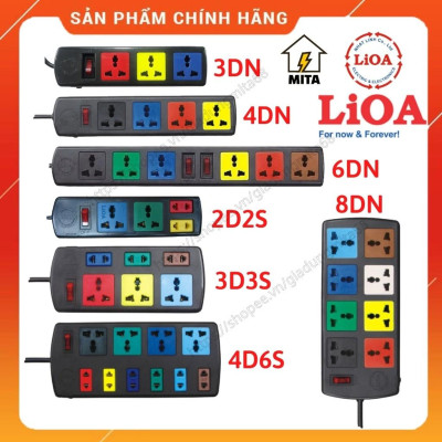 Ổ cắm điện LiOA đa năng - 4 lỗ, 6 lỗ, 8 lỗ, 10 lỗ dây dài 3m/5m - Chính Hãng - MITA