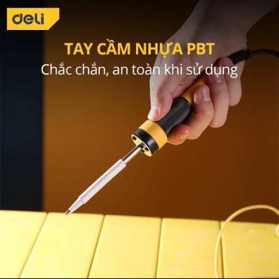 Mỏ Hàn Điện Deli Công Suất 35W/50W Lõi Làm Nóng Ceramic - Tay Cầm Chống Trơn Trượt - Chất Liệu Cao Cấp, An Toàn Sử Dụng