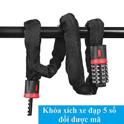 Khóa xích xe đạp bọc vải dù chống trộm