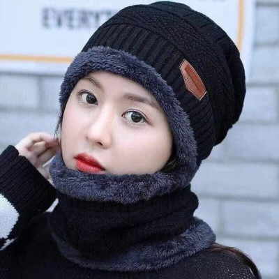 MŨ LEN KÈM KHĂN QUÀNG CỔ, dành cho cả năm và nữ