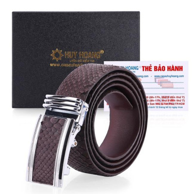 HP4311-12-15-44 - Thắt lưng nam da trăn Huy Hoàng 4P màu da nguyên thủy, đen, trắng, nâu