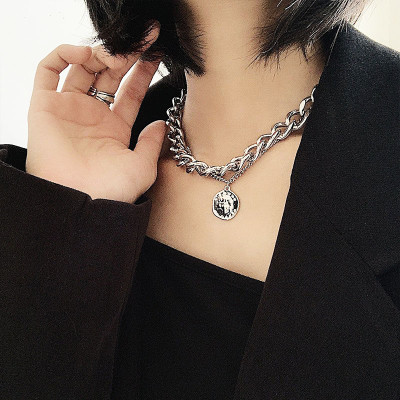 Vòng cổ dây chuyền titan unisex 2 lớp cá tính nổi bật trẻ trung năng động