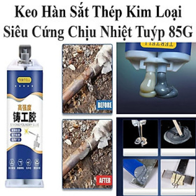 Keo Hàn Nối Sắt Thép Kim Loại Tertell Tuýp 85G Siêu Cứng Chịu Nhiệt Chống Bong
