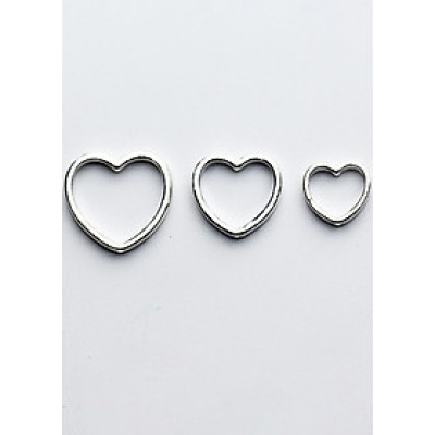 Combo 2 charm bạc hình trái tim lồng hạt xỏ ngang - Ngọc Quý Gemstones