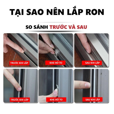 Combo 10 mét gioăng D, gioăng dán cửa gỗ, gioăng giảm trấn, gioăng chống ồn cánh cửa nhà, gioăng chống bụi, ron D