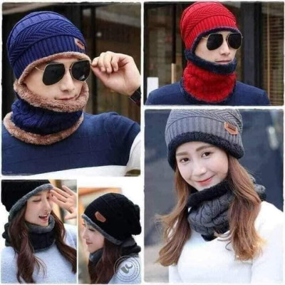 MŨ LEN KÈM KHĂN QUÀNG CỔ, dành cho cả năm và nữ
