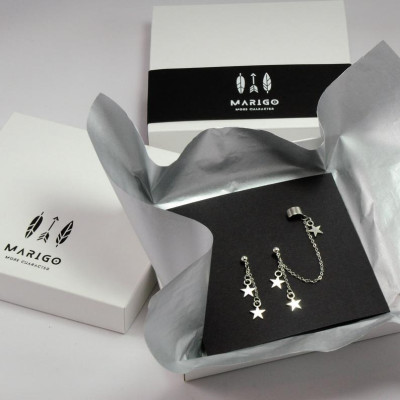 Bông tai dáng dây chuyền chế tác thủ công tinh tế đẳng cấp 1 đôi