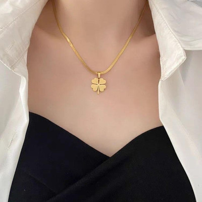 OYJR dây chuyền titan không gỉ cỏ 4 lá vòng cổ không gỉ nữ trang sứ c Jewelry bốn