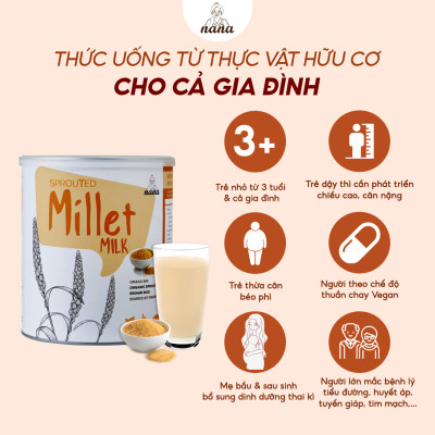 Sữa Hạt Gạo Lứt Hữu Cơ Millet Hộp 700g Vị Kê Nhập Khẩu Malaysia Cho Trẻ Từ 3 Tuổi & Cả Gia Đình Bổ Sung Dinh Dưỡng Vegan - 24grains