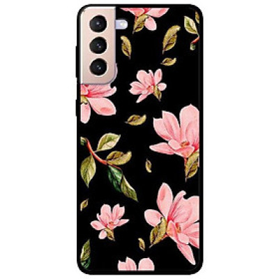 Ốp lưng dành cho Samsung S21 - S21 Plus - S21 Ultra mẫu Hoa Lan Hồng Nền Đen