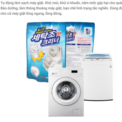 Combo 2 Bột Tẩy Vệ Sinh Lồng Máy Giặt Homes Queen (400g / Túi)