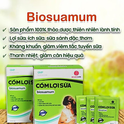 Cốm lợi sữa Biosuamum  loại10 gói x 3 g giúp  Sữa về tràn trề 