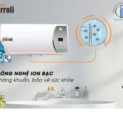 Máy nước nóng gián tiếp Ferroli VERDI AG+30 lít tích hợp ion bạc- màn hình led hiển thị nhiệt độ (2500W)-hàng chính hãng