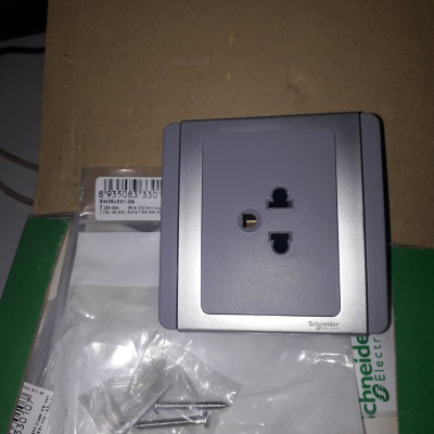 Ổ cắm E3426UEST GS Schneider  3 chấu - Nâu bạc | Chính hãng |