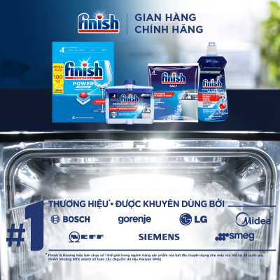 Viên Rửa Chén Bát Hương Chanh Finish Powerball Power Essential Lemon Sparkle - Túi 100 viên siêu tiết kiệm - 1 Túi