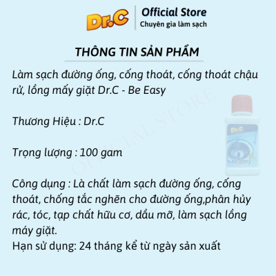 Bột Thông Tắc Đường Ống, Cống Thoát, Chậu Rửa, Vệ Sinh Lồng Giặt Dr.C CHÍNH HÃNG - Be.Easy