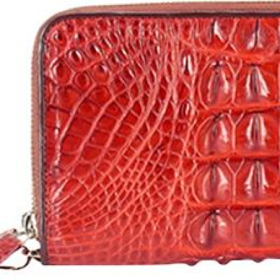 Ví Nữ Da Cá Sấu Nhiều Ngăn Gai Huy Hoàng HT3285 (11 x 22 cm) - Nâu Đỏ