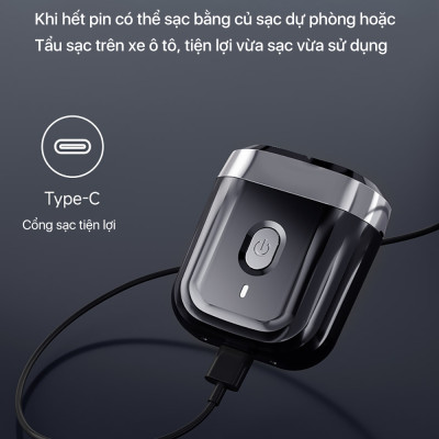 Máy cạo râu XM Enchen Mini 6 lưỡi dao kép mỏng, chống nước IPX7, pin sử dụng đến 2 tháng - Hàng nhập khẩu