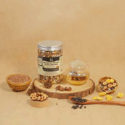 [Vị Cúc Long Nhãn] - Trà Gạo Lứt Đậu Đen GUfoods 500g - Thanh Nhiệt, Mát Gan, Cải Thiện Giấc Ngủ, Tốt Cho Tim Mạch, Giảm Cân, Eatclean, Healthy