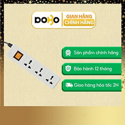 Ổ Cắm Dài 3 Ổ Cắm Dobo Electric Korea (16A - 3m) - Trắng Xám