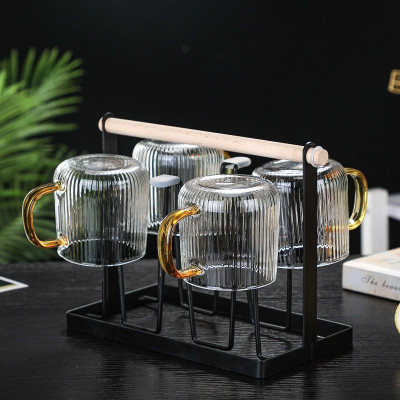 THỦY TINH BOROSILICATE SIÊU NHẸ - CHỊU NHIỆT - CƯỜNG LỰC | Bình cốc thuỷ tinh phong cách NORDIC kẻ sọc (Mix Lẻ)