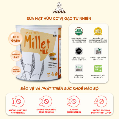 Sữa Hạt Gạo Lứt Hữu Cơ Millet Hộp 700g Vị Kê Nhập Khẩu Malaysia Cho Trẻ Từ 3 Tuổi & Cả Gia Đình Bổ Sung Dinh Dưỡng Vegan - 24grains