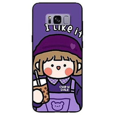 Ốp lưng dành cho Samsung S8 - S8 Plus - S9 Plus mẫu Cô Gái Trà Sữa Tím