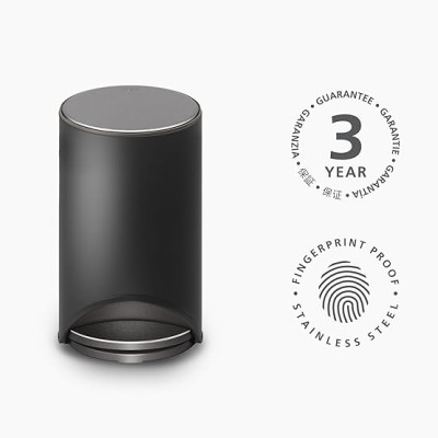 Thùng rác đạp chân Joseph Joseph Arc 10L Easy-push Pedal Bin 30151 màu đen mờ hàng chính hãng