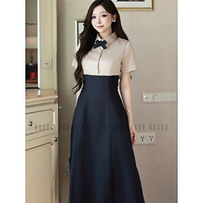 Đầm nude phối đen NGADO