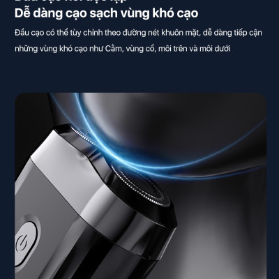 Máy cạo râu XM Enchen Mini 6 lưỡi dao kép mỏng, chống nước IPX7, pin sử dụng đến 2 tháng - Hàng nhập khẩu