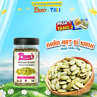Hạt Bí Xanh Tách Vỏ Nhập Khẩu Mỹ Pams 300g/hũ, Nhân To, Dày Cơm, Giòn Bùi, Thích Hợp Ăn Vặt, Ăn Kiêng, Dinh Dưỡng Mẹ Bầu