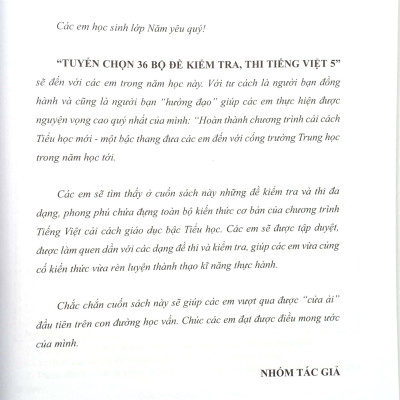 Tuyển Chọn 36 Bộ Đề Kiểm Tra Thi Tiếng Việt 5