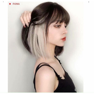 Tóc giả cúp đen trắng 