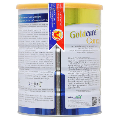 Sữa bột Wincofood GoldCare Canxi: dinh dưỡng ít béo ngừa tiểu đường, bổ sung canxi giúp xương chắc khỏe, MUFA, PUFA tốt cho tim mạch, phù hợp cho người từ 30 tuổi trở lên.