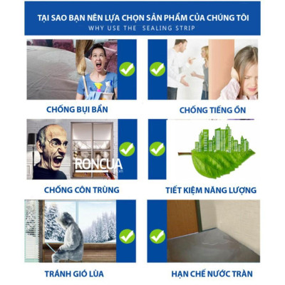 2 Mét Gioăng Cửa Ron Cao Su Dán Khe Hở Chân Cửa Ngăn Bụi Nước Côn Trùng - Gioăng dán cửa cao su cắt độ dài theo yêu cầu