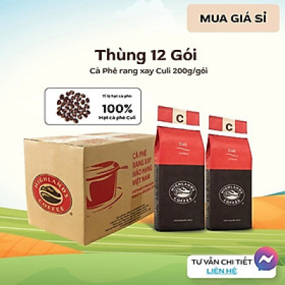Culi Blend Thùng 12 gói Cà phê rang xay Culi Highlands Coffee 200g
