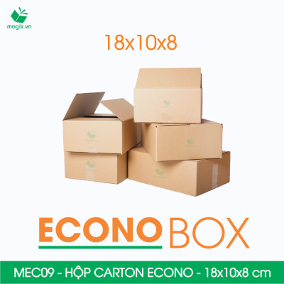 MEC09 - 18x10x8 cm - Combo 100 thùng hộp carton trơn siêu tiết kiệm ECONO