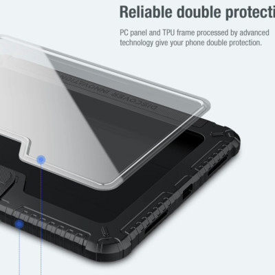 Bao da chống sốc bảo vệ camera cho iPad Gen 10 10.9inch 2022 hiệu Nillkin Bumber Pro có ngăn đựng bút chống va đập, mặt lưng show Logo táo, cơ chế smartsleep, nắp bảo vệ Camera 1.1mm - hàng chính hãng