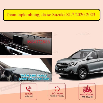 Thảm taplo xe Suzuki XL7 2020-2023 nhung lông cừu, da carbon có chống trượt cao cấp