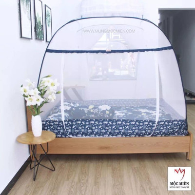 Màn chụp , Mùng chụp đỉnh rộng cao cấp Mộc Miên - Mẫu Xanh Xám Phi Hành Gia 2 cửa ( Hà Nội )