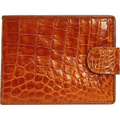 Ví Nam Da Cá Sấu Nút Bấm Huy Hoàng HT2218 (12.5 x 10 cm) - Vàng
