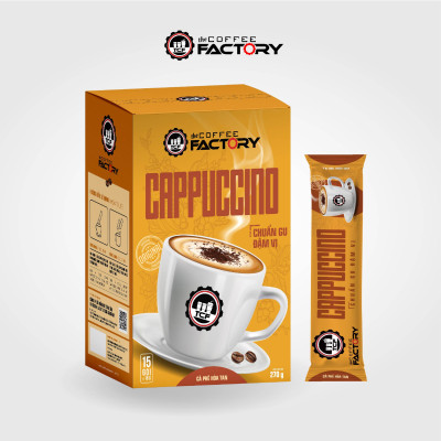 Cà phê Cappuccino hòa tan The Coffee Factory (Hộp 15 gói x 16g)