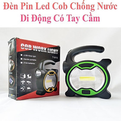 Đèn Pin Led Cob 2 Chế Độ Chống Nước Di Động Có Tay Cầm Dùng 3 Pin Aa Tiện Dụng