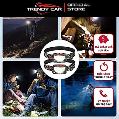 Đèn pin đội đầu 1 bóng cảm biến vẫy tay siêu sáng chiếu xa 300m, chip Led L9 chống thấm nước, đèn đeo trán Zoom xa gần H